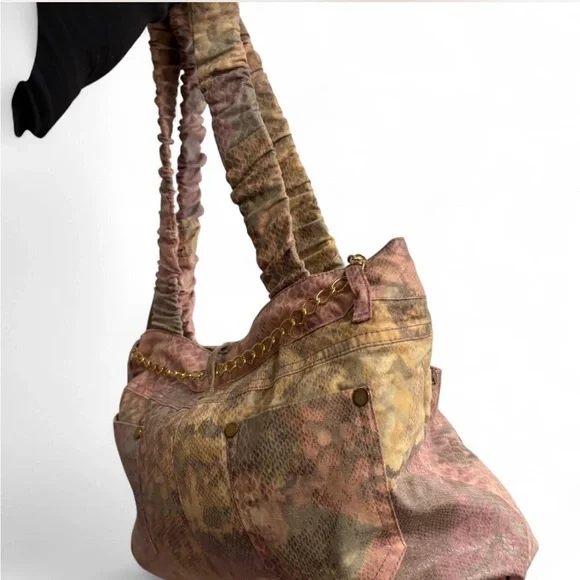 Elegant Pink and Brown Women's Bag - Picture 3 of 6